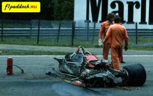 1982 год. Ferrari 126C2 Жиля Вильнёва после смертельной аварии канадца в квалификации Гран-При Бельгии