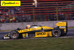1987 год. Адриан Кампос за рулём Minardi M187 Motori Moderni