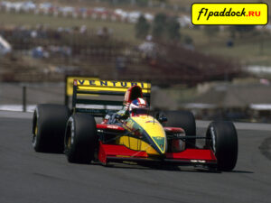 1992 год. Юкио Катаяма за рулём Venturi Larrousse LC92 Lamborghini