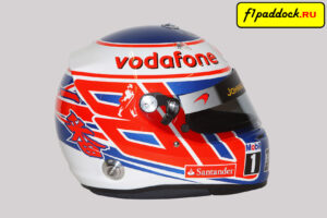 Шлем Дженсона Баттона для сезона 2013 года (команда McLaren)