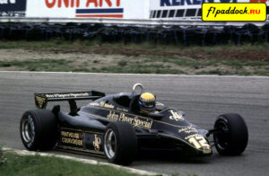 1982 год. Роберто Морено за рулём Lotus 91 Ford Cosworth (Гран-При Нидерландов)