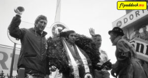 1968 год. Йохен Риндт, Джеки Стюарт и Грэхем Хилл на подиуме Гран-При Германии