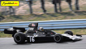 1973 год. Джордж Фоллмер за рулём Shadow DN1 Ford Cosworth в дни проведения Гран-При США