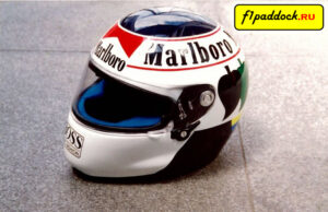 Шлем Стефана Юханссона для сезона 1987 года (команда McLaren)
