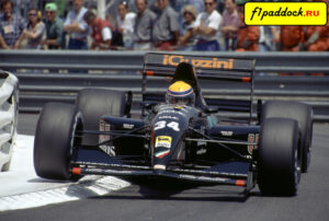 1992 год. Роберто Морено за рулём Andrea Moda S921 Judd в Гран-При Монако