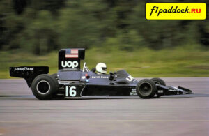 1974 год. Дебютант Бертиль Роос за рулём Shadow DN3 Ford Cosworth в Гран-При Швеции