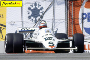 1982 год. Марио Андретти за рулём Williams FW07C Ford Cosworth в Гран-При США-Запад