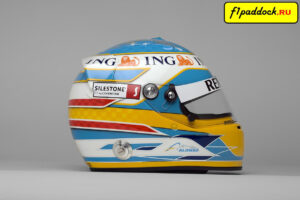 Шлем Фернандо Алонсо для сезона 2008 года (команда Renault)